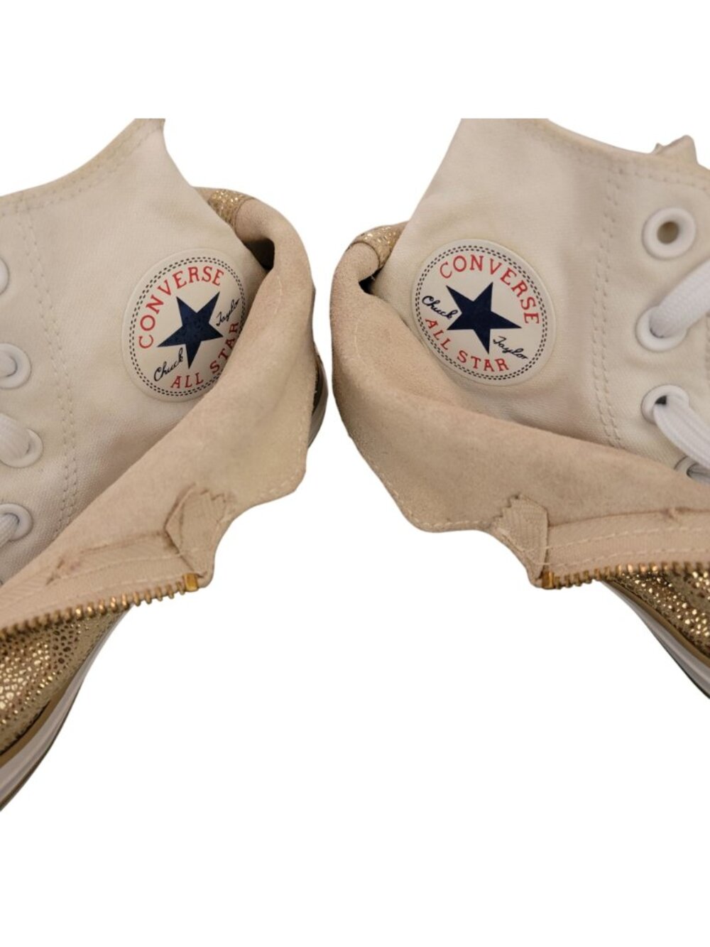 Converse CTAS Shroud Metallic Gold High Top Sneakers Zip Womens 7.5 Rare - Picture 6 of 9